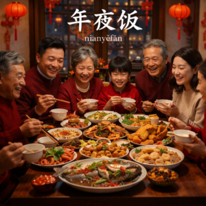 Новогодний семейный ужин — 年夜饭 (niányèfàn)
