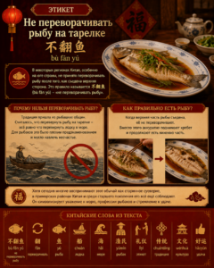 Этикет: не переворачивать рыбу на тарелке — 不翻鱼 (bù fān yú)