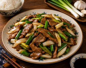 Жареная говядина с луком (葱爆牛肉)