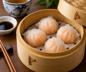 Прозрачные димсамы с креветками (虾饺)